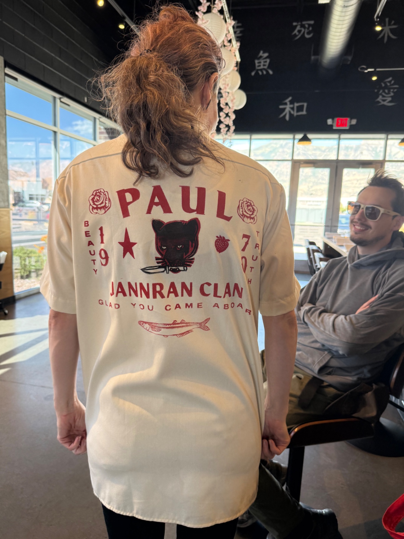 The back of a vintage Paul Jannran Clan reunion t-shirt